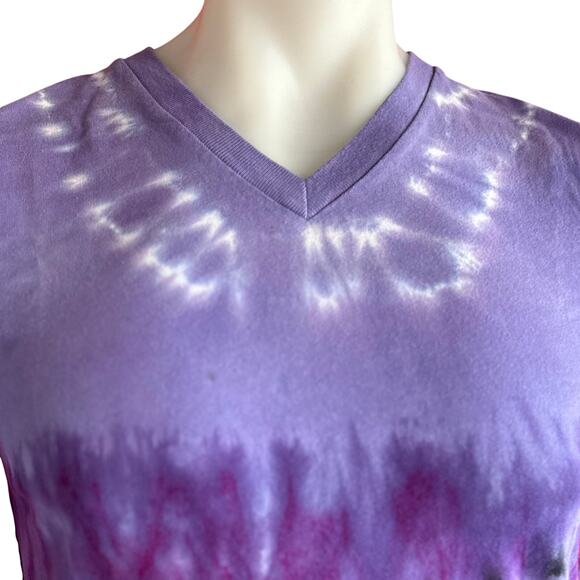 Brand New Tie Dye Unisex Soft Cotton V-Neck T-Shirt - Picture 2 of 8